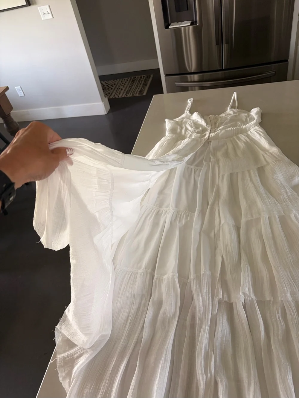 Vici White Tiered Maxi Corset Dress
